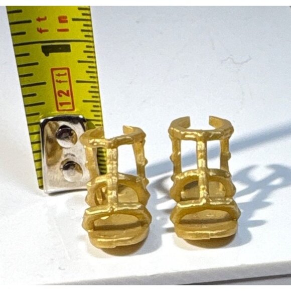 Barbie Doll Shoes Gold Gladiator Sandals Flat Shoes Strappy - Picture 4 of 4